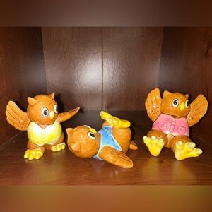 Vintage Brinn’s 3 Pc‎ Owl Figurines 1987 Comedic
